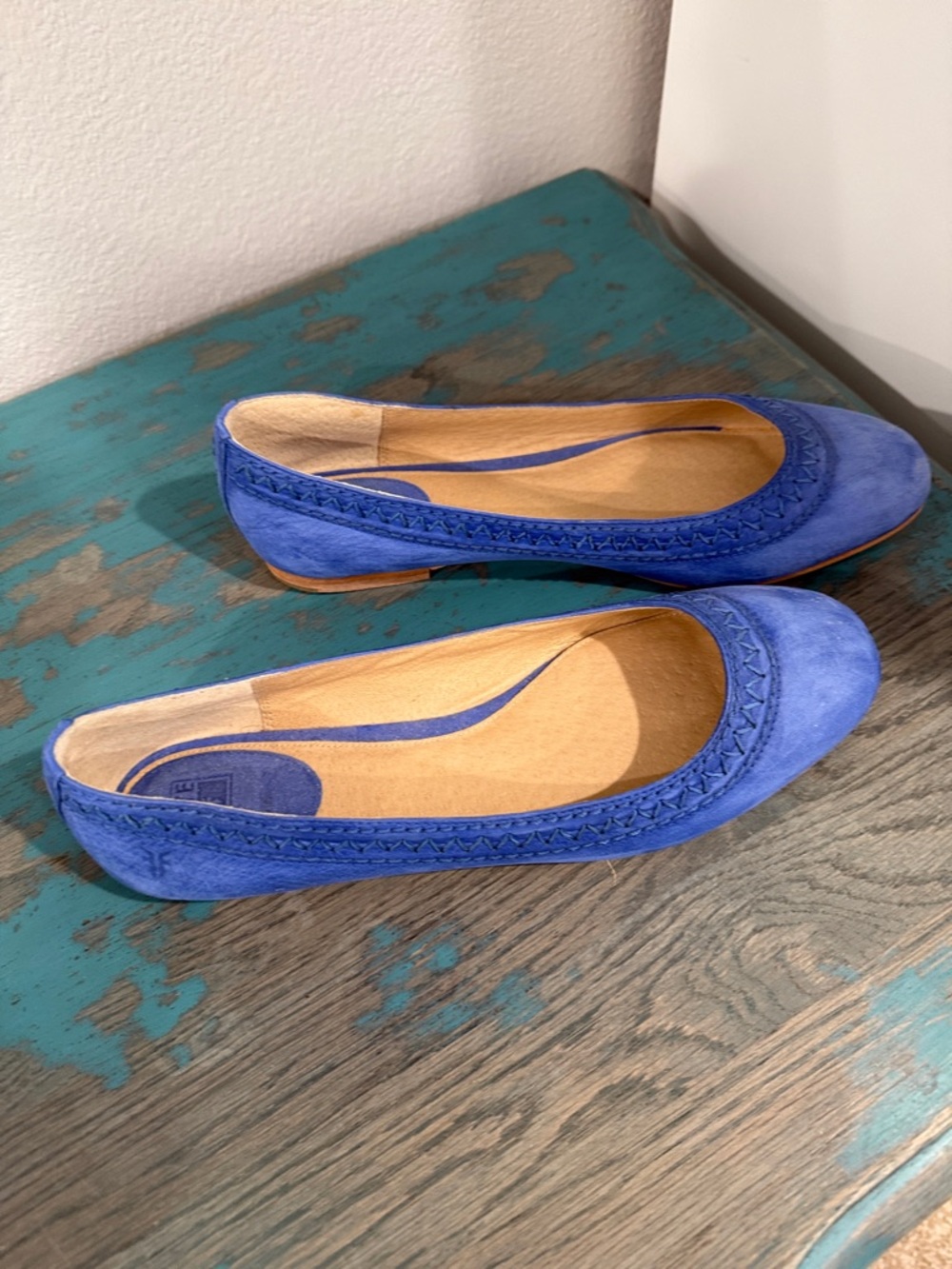 Frye Carson Ballet Flats with Embroidery Blue—9 - Picture 2 of 9